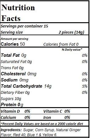 LaetaFood Ginger Cuts Hard Candy, Old Fashioned Candy (1 Pound Bag)