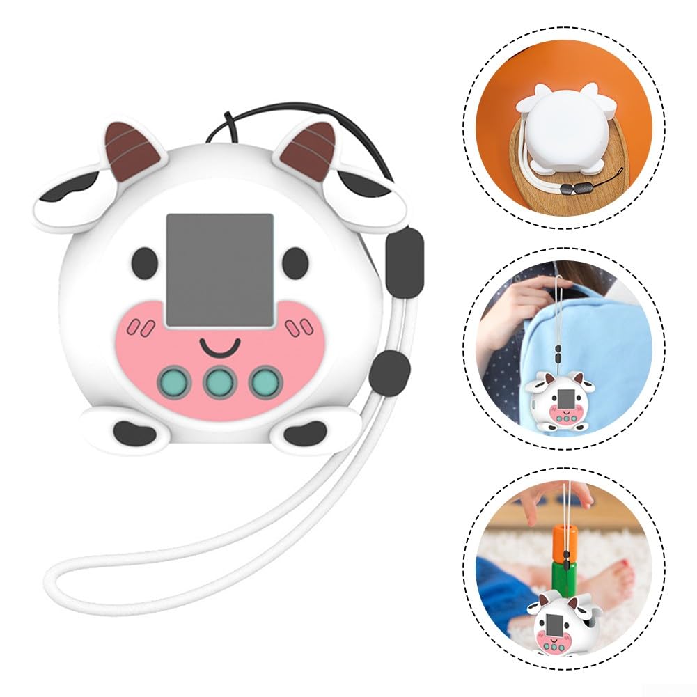 Besttoolifes Punirunes Coque de protection en silicone pour jouet numérique interactif - Doux au toucher - Avec cordon - Résistant aux rayures - Pour appareils électroniques des enfants - Blanc