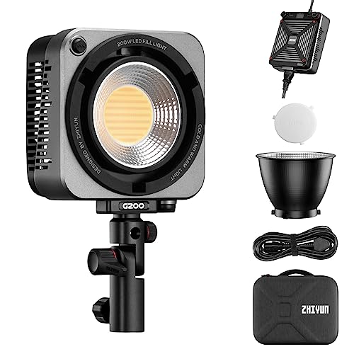 ZHIYUN MOLUS G200 COB LED Vidéo Lumière 200W CCT 2700K-6500K Bowens Montez LED Photo Éclairage continu Contrôle intégré de l’Application