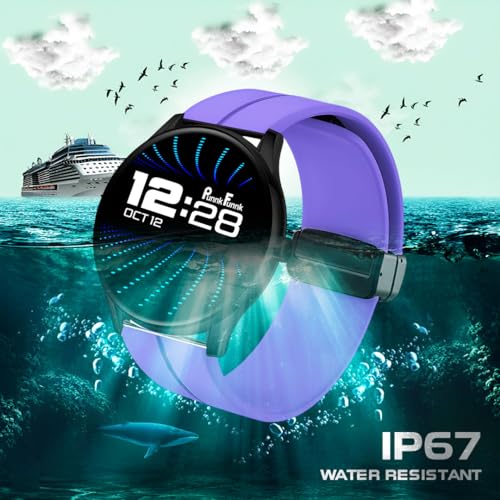 Image of PunnkFunnk Glavito Round Dial Smartwatch 1.49 inch AMOLED Display, 100+ Sports Modes, IP67, Health Tracking, Bluetooth Calling, Crown Control, 100+ Watch Faces for Men & Women (Magnetic Purple)