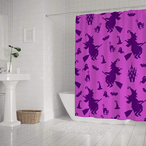 Rideau de douche lavable en machine CHEHONG en polyester imperméable violet vif - 3