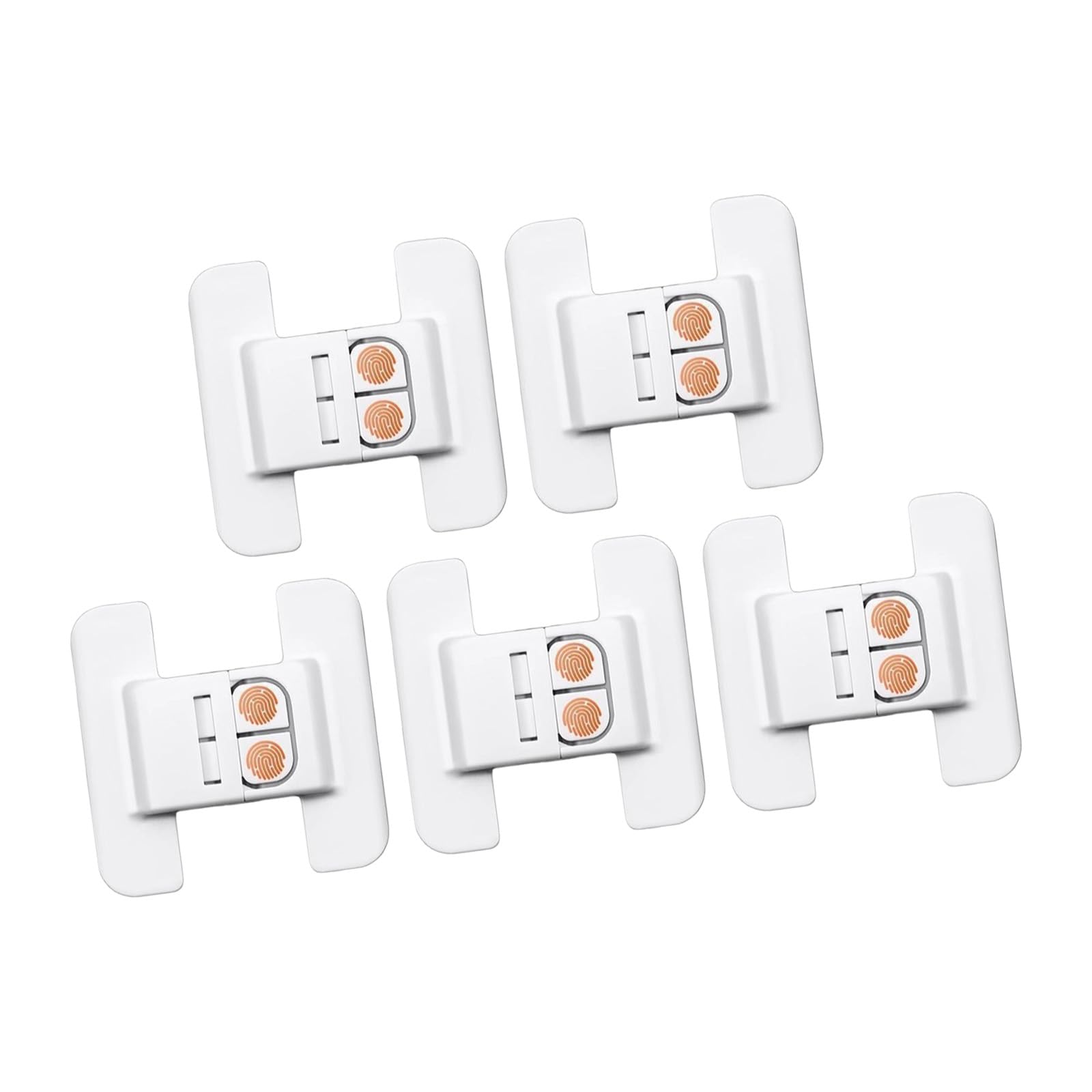 Limtula 5Pieces Automatic Locking Door Stoppers Sticky Mount Design Texture Universally Fit for Fridge Cabinets Organizers Mount Mechanism