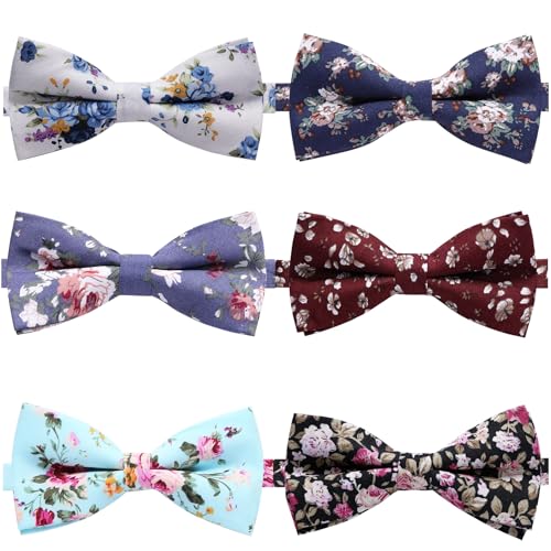 Image of AUSKY 8 PACKS Elegant Adjustable Pre-tied Bow Ties for Men Boys (1&4&5&6&8 Pack for option)
