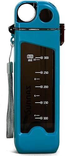 Botella de agua rectangular de 13 onzas con popote portátil, a prueba de fugas, no tóxica, sin BPA, deportes motivacionales con bebida para