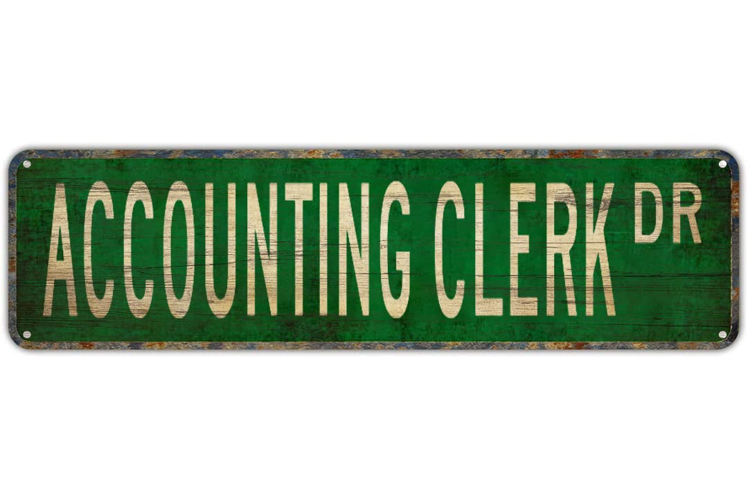 ACCOUNTING CLERK DR Vintage Tin Signs Art Plaque Aluminum for Bedroom Kitchen Garden Wall Bar Club Coffee Hanging Home Decor 4x16 Inch
