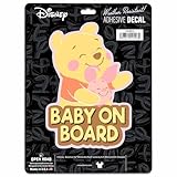Disney Winnie The Pooh Baby on Board Adhesive Vinyl Decal - Adorable Pooh Car Sticker for Families with Baby on Board