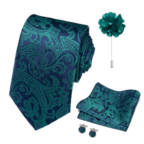 Image of joy alice 70 Colors Ties Set Men Mixed Color Necktie Handkerchief Cufflinks Brooch 3.15 Formal