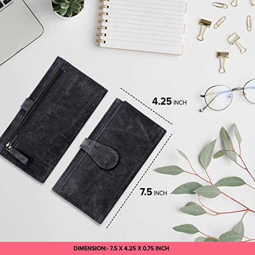 Real Leather Women Wallet Leather with RFID Blocking - Designer Trifold Card Holder Ladies Clutch with ID Window Wallets3