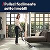 Hoover HF1 Plus con Tubo Flex, Scopa Elettrica Senza Fili con Modalità Turbo, Spazzola All Floor con Tecnologia Anti-Twist, Autonomia 45min, Quick Park&Go, Luci LED, Mini Turbo Spazzola [HF1PZ10PX]