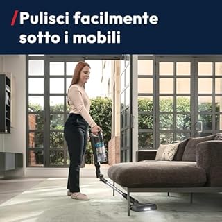 Hoover HF1 Plus con Tubo Flex, Scopa Elettrica Senza Fili con Modalità Turbo, Spazzola All Floor con Tecnologia Anti-Twist, Autonomia 45min, Quick Park&Go, Luci LED, Mini Turbo Spazzola [HF1PZ10PX]