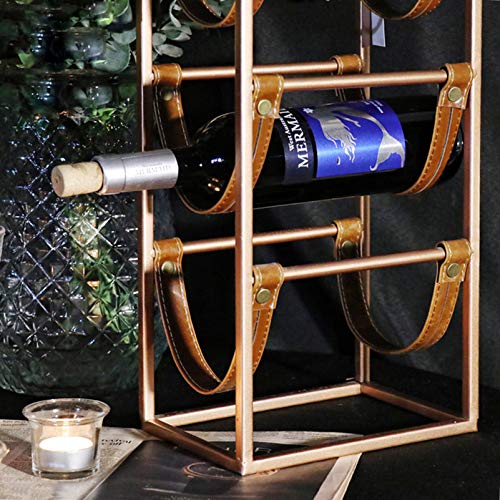 Soporte de vino de mesa para 3 botellas metal miniatura 3