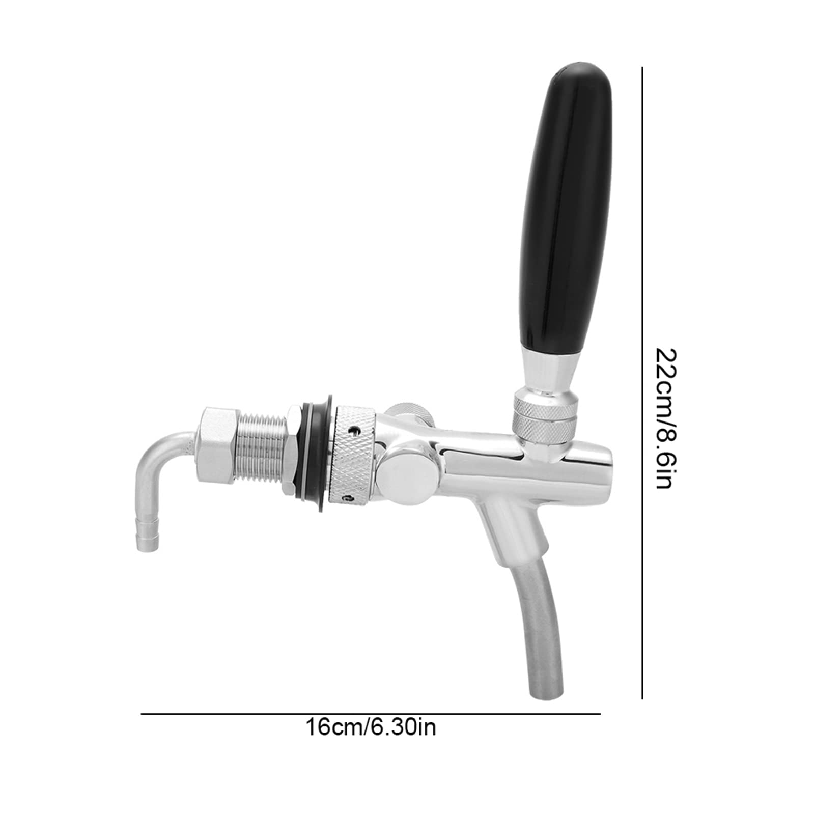 Rubinetto regolabile per, Produzione di birra e vino artigianali Strumenti di misura e controllo birra rubinetto cromata Rubinetto birra G5 / 8 Shank Home Bar Erogatore di birra Birra Keg(02)