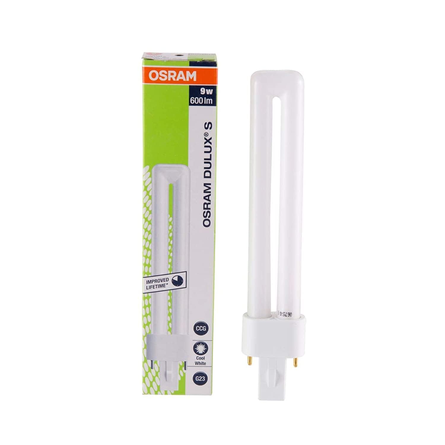 Osram G23 Dulux S Lamp in Cool CFL Bulb (9W, White)