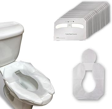 PSBM Toilet Seat Covers Liners, 5000 Pack 20 Packs of 250 Flushable & Disposable Paper Sanitary Covers for Bathroom, White, Fits Half Fold Seat Cover Dispensers