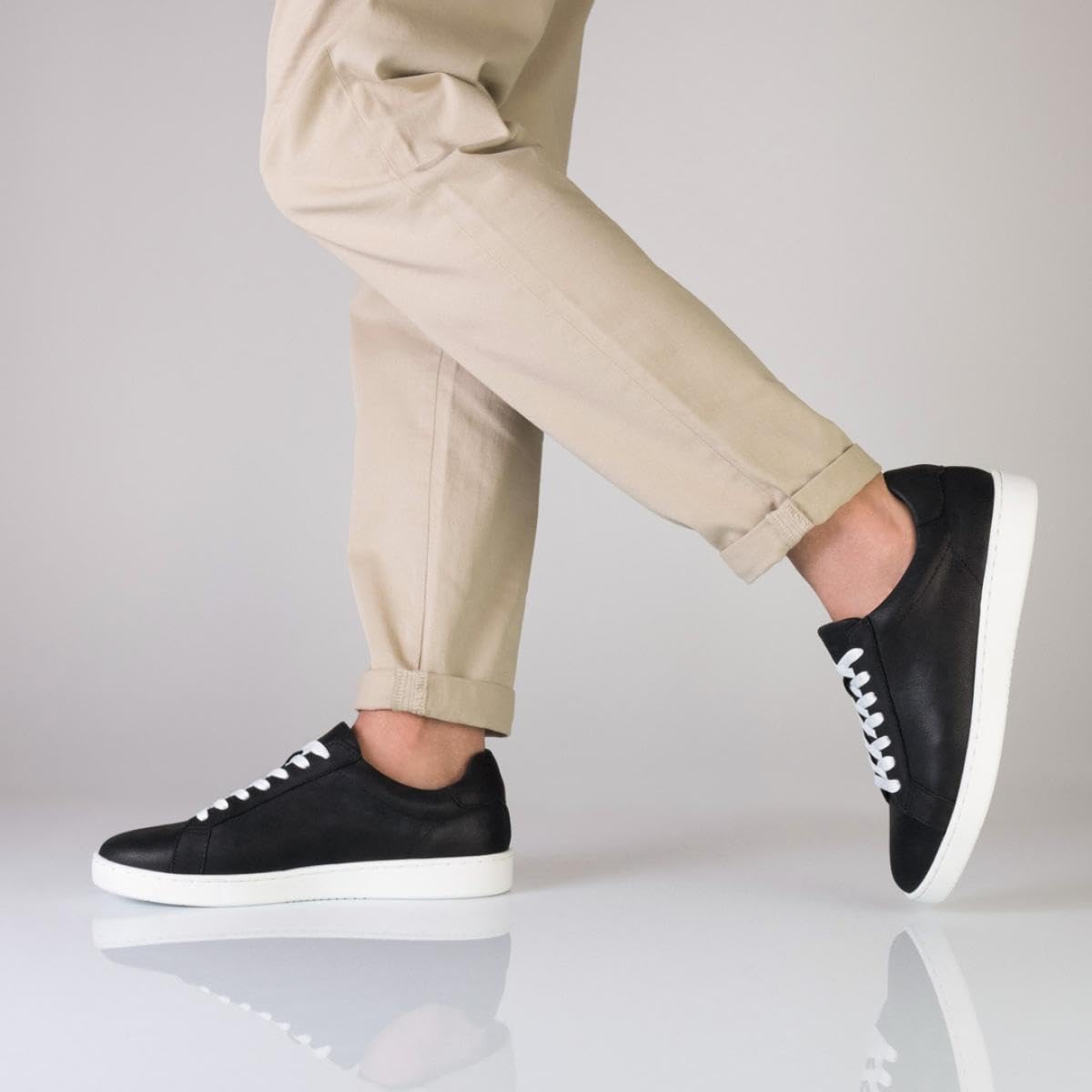 Anna Kern Suny Herren Dance Sneakers 7410 - Leder schwarz - Normalweite - durchgehende PU Sohle - herausnehmbare Mehrweiten-Zwischensohle