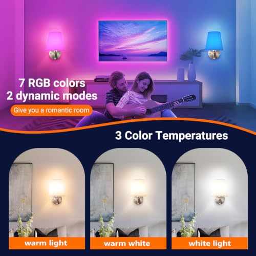 Image of YHCDLAMP Peel and Stick Wall Sconces, No Drilling Stick On Wall Sconce, Wireless Battery Operated Wall Lights, Adhesive Wall Lamp with 10000mAh Battery Bulb for Bedroom Living Room Decor
