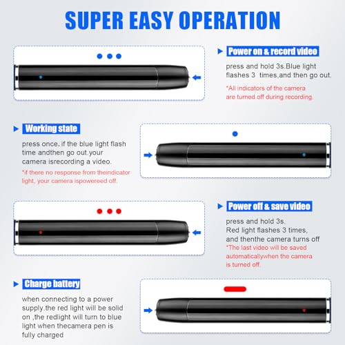 Image of Mini Spy Camera Pen 1080P Full HD Video Recorder with 64GB Card, USB Charging, Security Surveillance Camera