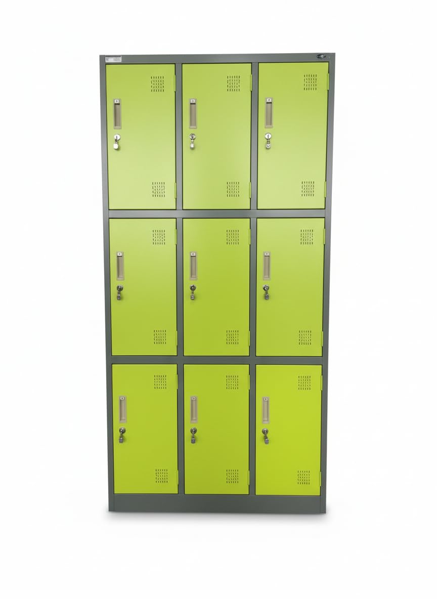 CRUIZER Armoire dressing salle de sport piscine bureau métal 9 portes