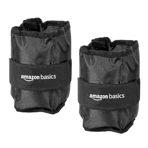 Amazon Basics Ankle Weight, 1 Kg, Set of 2, Black Pack of 2 - Image 2