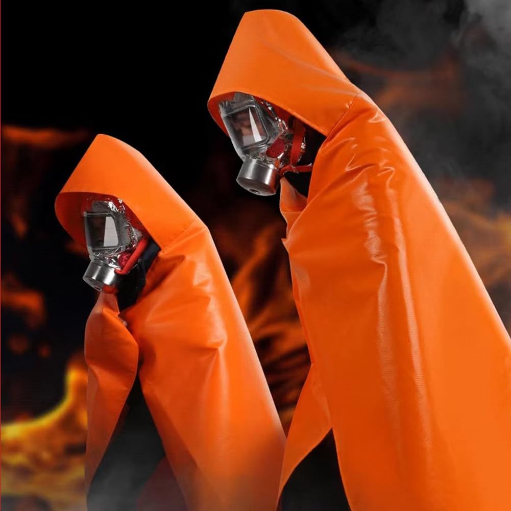 Capa Ignífuga con Capucha, Manta De Seguridad para Emergencias Contra Incendios para Adultos Y Niños Protección Corporal Completa Retardante De Llama De 1100 °C Reutilizable(1.5x1.6m)