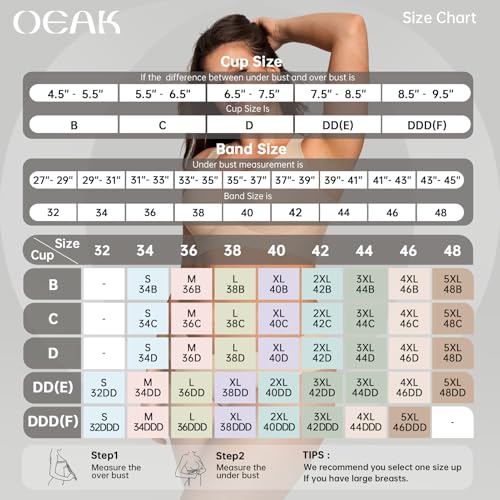 Image of OEAK Womens Wireless Jelly Bras Plus Size Support Push Up Comfortable Bra | no underwire,full coverage,for large breast,minimizer bra,seamless,tshirt bras,everyday bra
