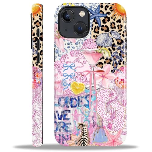 Étui iPhone 14 Plus léopard rose idée cadeau fille et femme