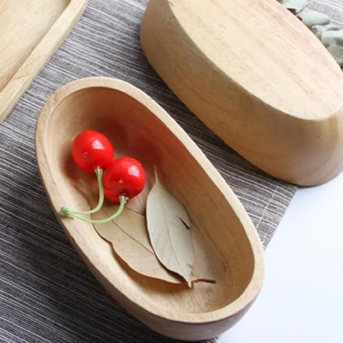 Plato pequeño para sushi en forma de barco de madera miniatura 4