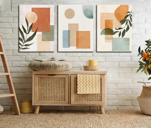 Image of Frimeeme 3 Piece Boho Sun Canvas Wall Art, 12x16 Inches