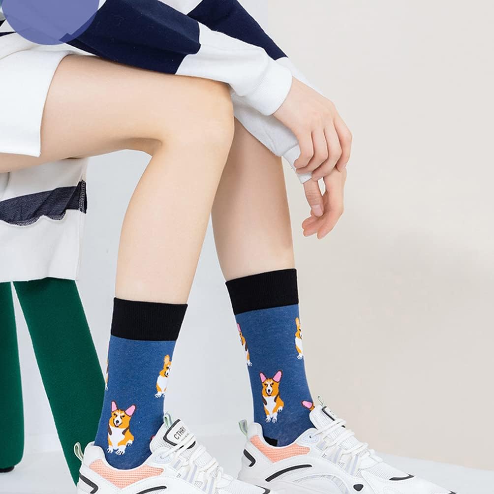 DRASEX Men's Colorful Dress Socks Novelty Funny Fancy Funky Pattern Combed Cotton Casual Crazy Crew Socks - Image 3