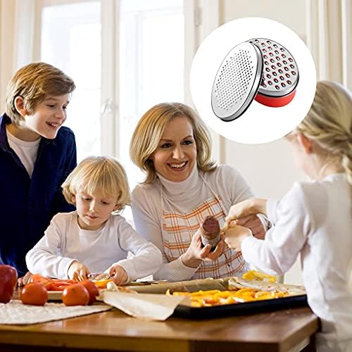 Cheese Grater with Container and Lid, Stainless Steel Box Grater with Storage Container, Grater with 2 Coarse and Fine Grater Plates, Kitchen Grater for Vegetable Cheese Chocolate Lemon (Red)