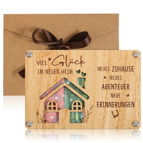 BOFUNX Einweihungsgeschenk Haus Wohnung Neues Zuhause Geldgeschenk Verpackungen Einzug Geldgeschenk aus Holz für Zuhause Haus Umzug Neue Wohnung