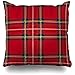 358 Federa Cuscino 45x45 Divano Fodera per Cuscino Natale Verde Natale Tartan Motivo Scozzese Rosso Classico Scozia Astratto British Celtic Federe Copricuscini per Auto Letto