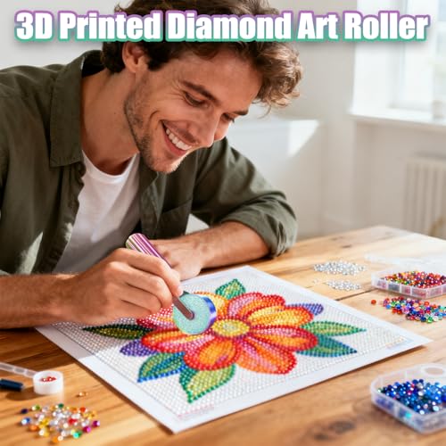 3D Printed Diamond Art Roller, 2Pcs DIY Craft Tool for Smooth Pressing, Diamond Painting Tools and Accessories - Thumbnail 4