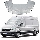 Windschutzscheibenabdeckung für VW Crafter 2018-2025 – Frontscheibenabdeckung Premium 2-lagige Baumwolle mit Magnetunterlage für Ganzjährigen Schutz, UV-Reflexion und gegen Sonne, Schnee und EIS