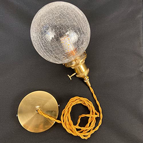 Lámpara de techo moderna E27 regulable para salón con esfera de vidrio retro 7