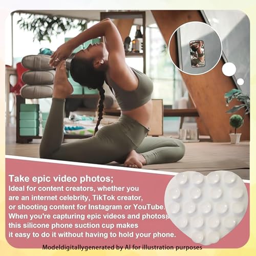Support miroir à selfie pour éviter les chutes de téléphone grâce aux ventouses en silicone - 5