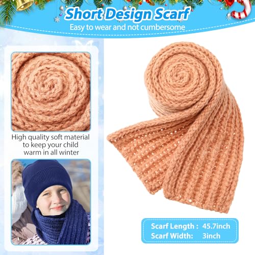 Suhine Kids Winter Beanies Scarves Gloves Set Gloves Knitted Scarves Wrap Winter Beanie Hat for Boys Girls 5-124