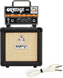 Orange Micro Dark Terror Hybrid Amp Head Mini Stack Combo w/ Cabinet and Speaker Cable, Black