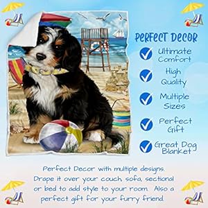   Pet-Friendly-Beach-Bernedoodle-Dog-Blanket-Lightweight-Super-Soft-Cozy-and-Durable-Bed-Blanket-Animal-Theme-Fuzzy-Blanket-for-Sofa-Bed-Couch-BLNKT55536-50x60-Woven