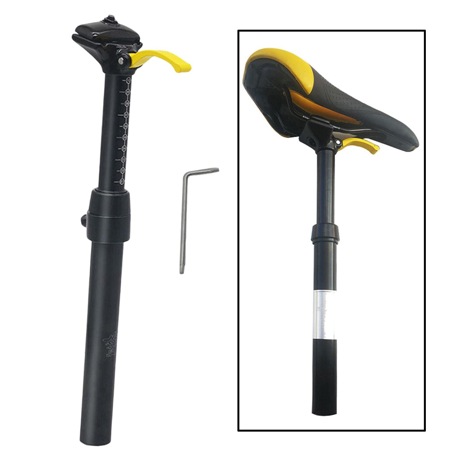 Verstellbare Sattelstütze 30,9 mm für Rennrad und Mountainbike,Schwarz,30,9 mm