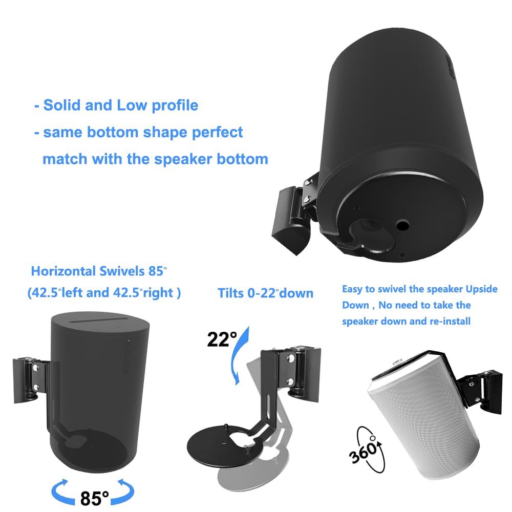 my wall HS 40 2 Supports Muraux pour Enceintes SONOS Era 100 Blanc