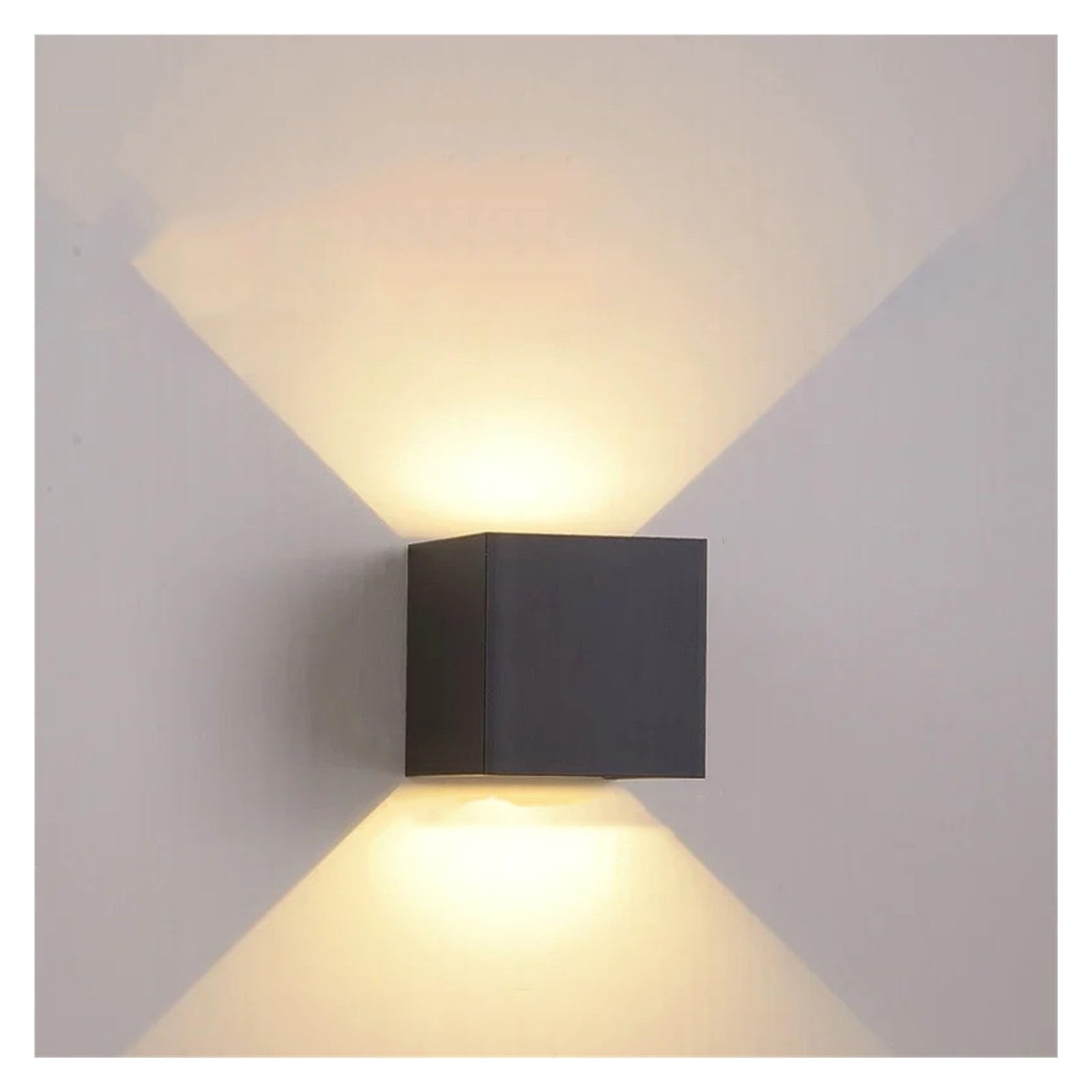 KUNYOS Wall Lamp Outdoor Sconce Balcony Porch Light Garden Aisle Decor Lighting Indoor Bedside Aluminium AC110V 220V(Black1003-12W)