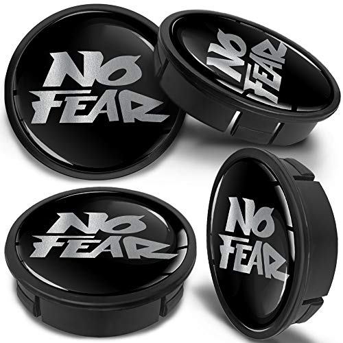 SkinoEu 4 x 60mm ABS Car Alloy Wheel Centre Universal Rims Hub Center Caps Auto Tuning Logo Emblem Silver Black No Fear CX 18
