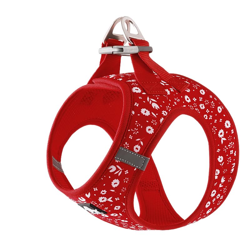 WINHYEPET Truelove Dog Harness Soft Air Mesh Adjustable Reflective Pet Vest Small and Medium Breeds No Pull Adjustable Dog Harness TLH3016(Poinsettia,M)
