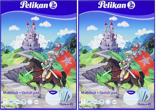 Pelikan Malblock A4, 100 Blatt weißes Papier, 1 Stück (Motive...