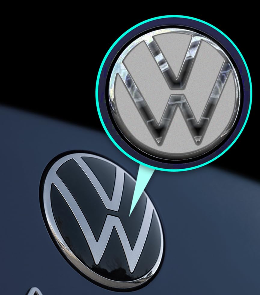 Image of IPG Decal Made for VW 2021 Passat Polo Tiguan Golf Rear /Front Emblem Logo Decals Stickers Set (4 Units) (Reflective White)