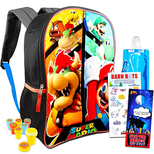 Super-Mario-Backpack-for-Kids-16-Mario-and-Luigi-Backpack-Bundle-Stickers-Superhero-Stampers-More-School-Supplies Super Mario Backpack for Kids 16 Mario and Luigi Backpack Bundle Stickers Superhero Stampers More School Supplies