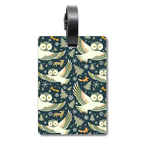 Étiquette d'identification valise motif chouettes porte-adresse sac voyage