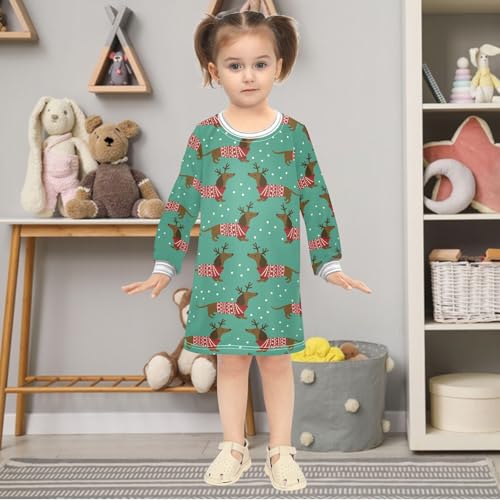 Girls Dresses Toddler Girl Clothes Dutch Hound Christmas Jumper Winter Casual Long Sleeve for Kids 2-8 Years2