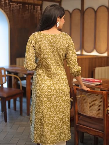 Image of EthnicJunction Women's Poly Rayon Bandhani Print A-line Kurta | Ethnic Kurta